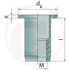 GRANIT Nitonakrętki z łbem płaskim M4-60 4878842342