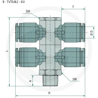 GRANIT B-TVTEdk2-8-3/8-KU Rozdzielacz - trójnik 60603181650 - Sklep PoltechParts