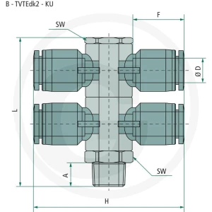GRANIT B-TVTEdk2-8-3/8-KU Rozdzielacz - trójnik 60603181650