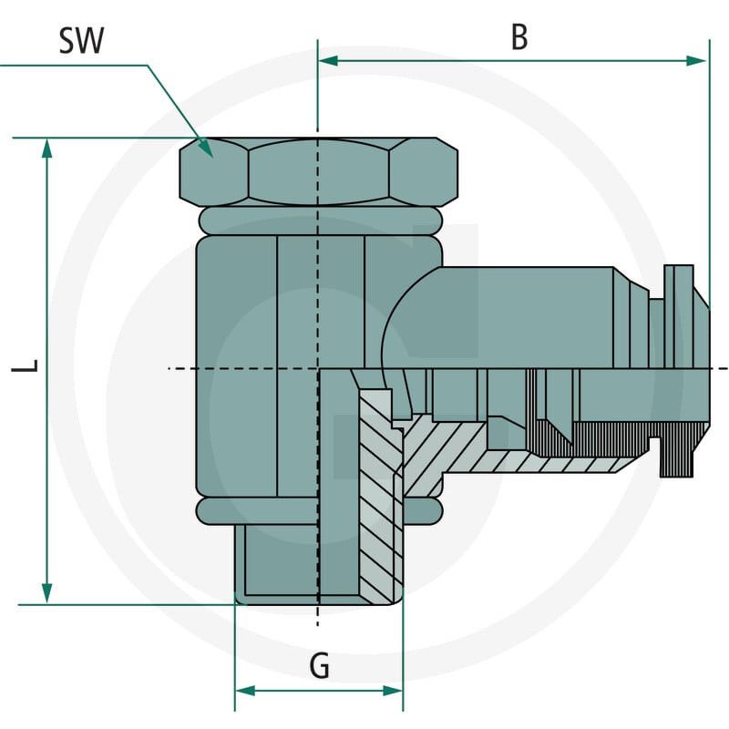GRANIT B-WSH-8-1/4-MSv Złącze kątowe wahliwe 60603633539 - Sklep PoltechParts