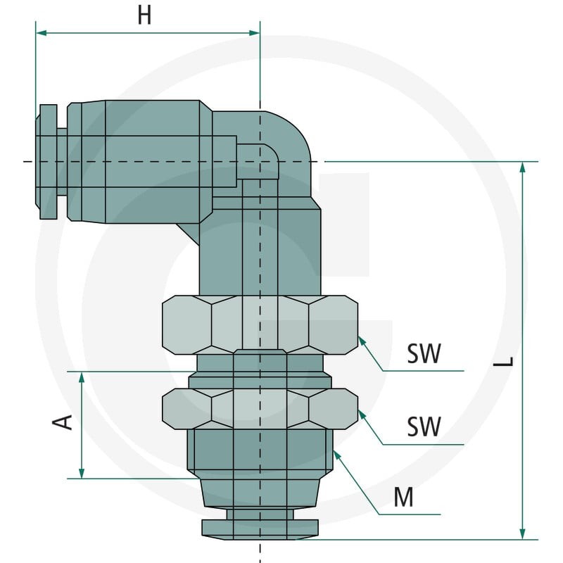 GRANIT B-WSV-10-KU Przyłącze kątowe grodziowe 60603100093 - Sklep PoltechParts