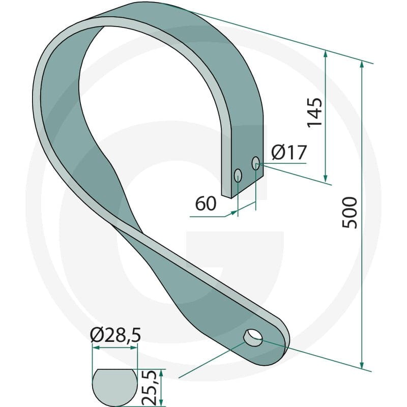 GRANIT Ząb sprężynowy prosty prawy 11737309 - Sklep PoltechParts
