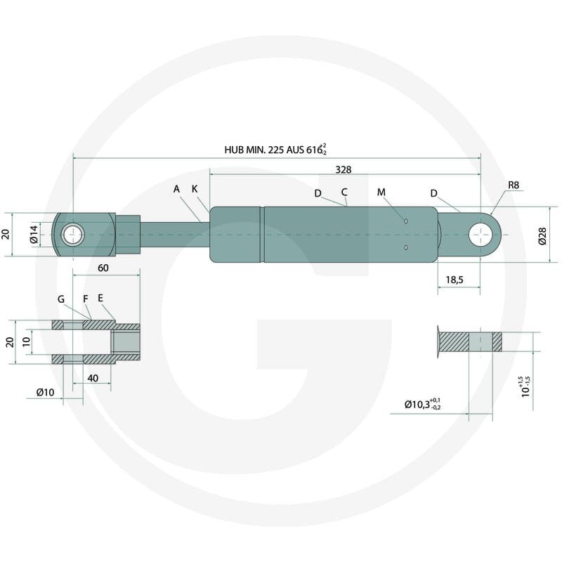 Stabilus Przepustnica ciśnienia gazu 6549715540