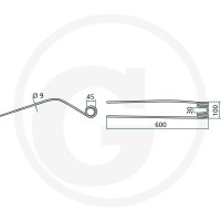 GRANIT Palec zgrabiarki pokosowej 52550012 - Sklep PoltechParts