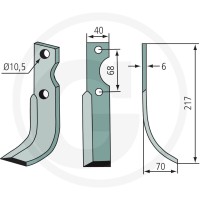 GRANIT Nóż glebogryzarki 180BEN-04L - Sklep PoltechParts