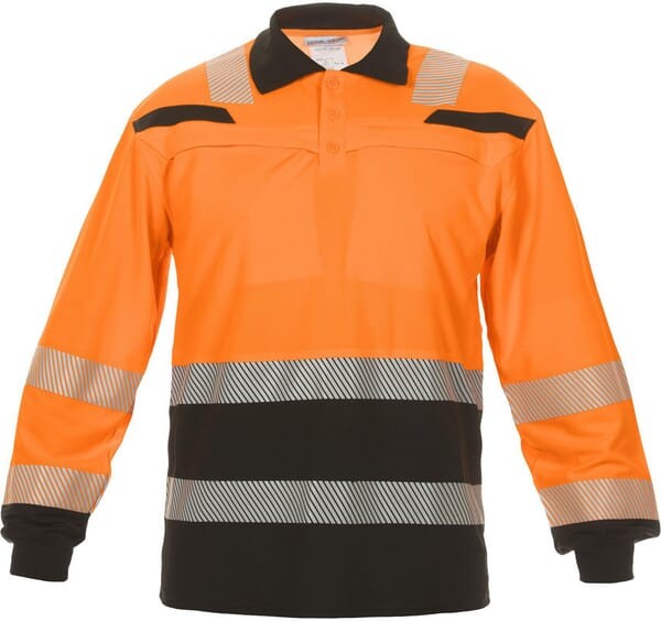 Koszulka polo, roz. 3XL/48, długi rękaw, pomarańczowo/czarna, Hydrowear 040460OB3XL