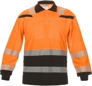 Koszulka polo, roz. XL/44, długi rękaw, pomarańczowo/czarna, Hydrowear 040460OBXL