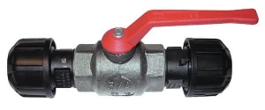 Złączka gwintowana prosta z zaworem kulowym Alu-line OMI, 32 mm 047LA0003