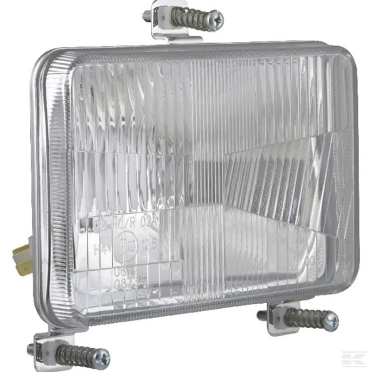 Reflektor przedni halogenowy, prostokątny 12/24V H4, T4W 168x106 mm