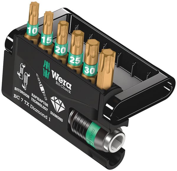 Zestaw bitów 1/4" TX Bit-Check Diamont Wera 7 ele. 05057415001WERA
