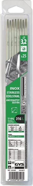 Elektrody do stali nierdzewnej 316L ø 3.2x350 mm (25 szt.) 081482GYS