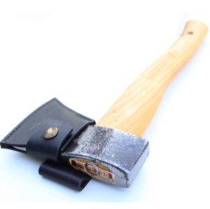 Siekierka Kempingowa 500G Z Trzonkiem Hikorowym I Skórzaną Osłoną Ostrza