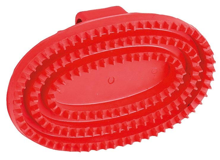 Zgrzebło dla konia, gumowe, czerwony, 13,5 cm, Covalliero