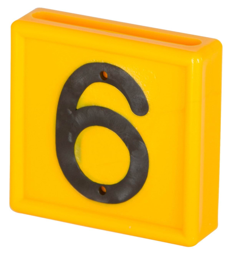 Numer identyfikacyjny do nawklekania "6/9", 10szt., żółty, Kerbl