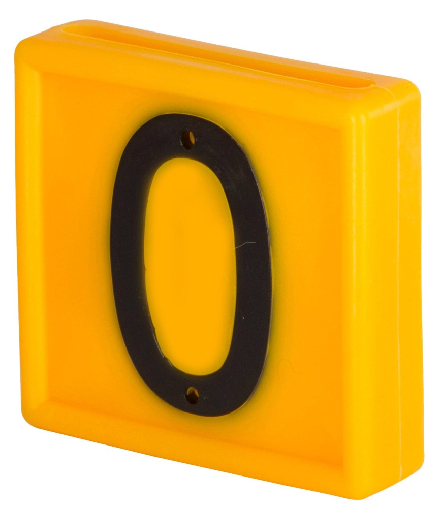 Numer identyfikacyjny do nawklekania "0", 10szt., żółty, Kerbl