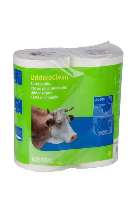 Papier do higieny wymion Uddero Clean, na mokro i sucho, 23 x 22 cm, 2 x 200 list., Kerbl