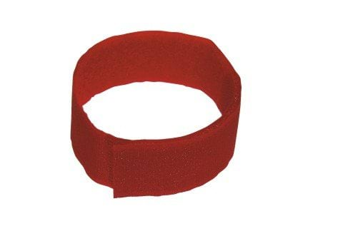 Opaska identyfikacyjna zapinana na rzep, 36 cm, tekstylna, 10 szt., czerwona, Kerbl
