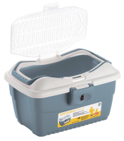 Transporter dla małych zwierząt i gryzoni Mini Gulliver, 40 x 30 x 24 cm, biały/niebieski, Stefanpla