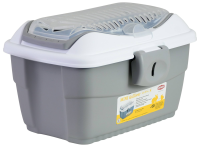 Transporter dla małych zwierząt i gryzoni Mini Gulliver, 40 x 30 x 24 cm, biały/szary, Stefanplast