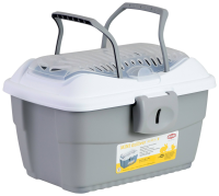 Transporter dla małych zwierząt i gryzoni Mini Gulliver, 40 x 30 x 24 cm, biały/szary, Stefanplast