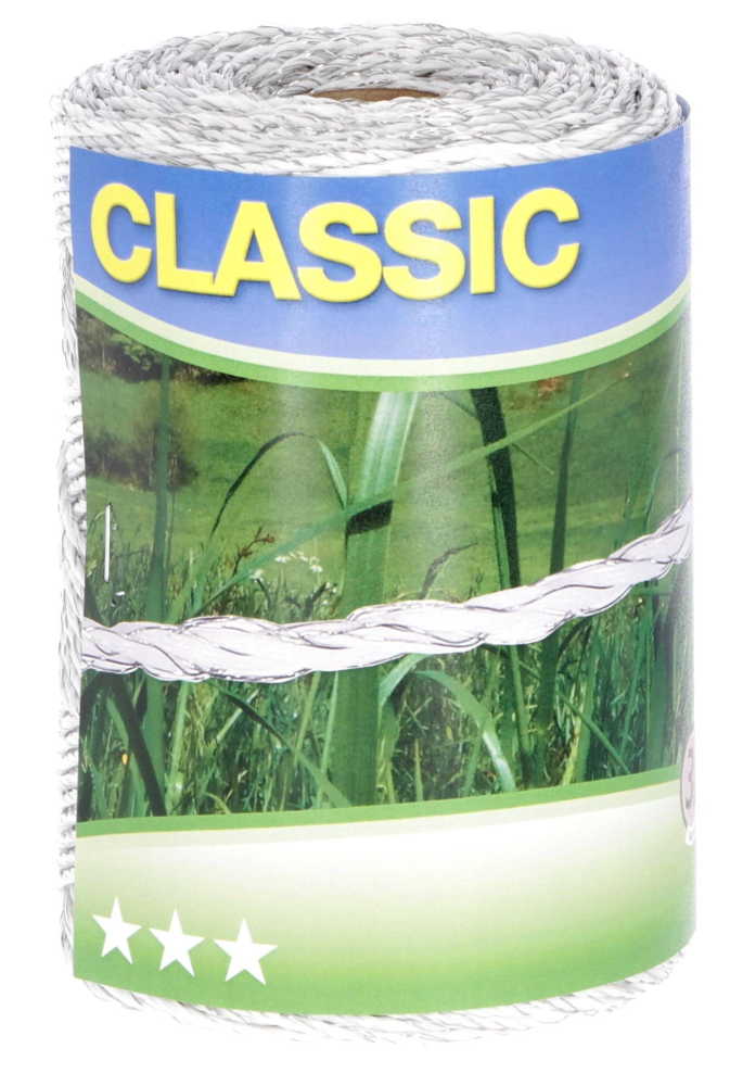 Plecionka ogrodzeniowa CLASSIC, 250 m x 2 mm, biała, Kerbl