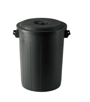 Beczka na paszę z pokrywą, czarny, 70l, K… | poltechparts.pl