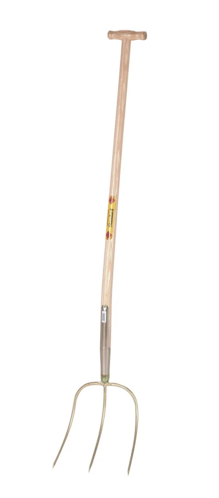 Widły z trzonkiem z drewna jesionowego lakierowanego, kształt "T", 110 cm, 3 zęby, 28x25 cm, Kerbl