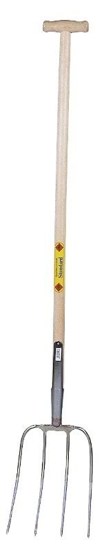 Widły z trzonkiem z drewna jesionowego lakierowanego w kształcie litery T, 110 cm, 4 zęby, 31 x 23 c