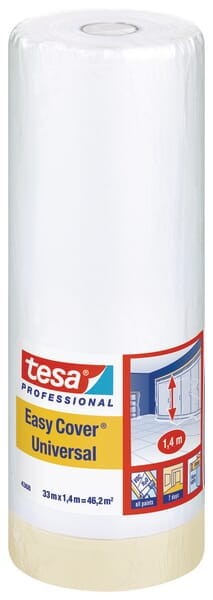 Folia zabezpieczająca HDPE z taśmą Easy Cover® universalna 33 m x 550 mm