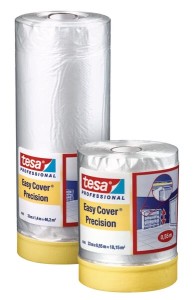 Folia zabezpieczająca z taśmą malarską Easy Cover® uniwersalna precyzyjna PE 2 w 1, 33 m x 550 mm