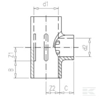 Trójnik z redukcją PCW-U VdL, 75 x 50 x 7… | poltechparts.pl