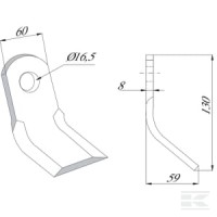 Nóż bijaka 60x130 mm Agricom | poltechparts.pl