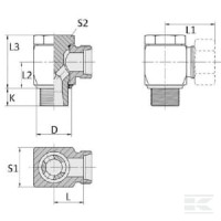 Złącze kolankowe banjo 30S R1/4 | poltechparts.pl