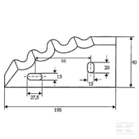 Nóż paszowozu 195x90x5 mm prawy pasuje do… | poltechparts.pl