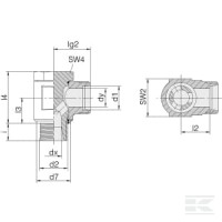 Złącze kolankowe Banjo M14x1.5 - M16x1.5… | poltechparts.pl
