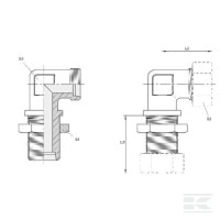 Złącze kolankowe grodziowe M22x1.5 15L | poltechparts.pl