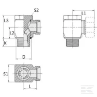 Złącze kolankowe banjo 6L R1/4 | poltechparts.pl