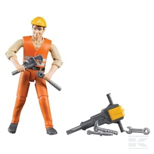 Zabawka figurka robotnika z akcesoriami