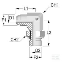 Złącze kolankowe 1/2 JIC x 1/4 BSP | poltechparts.pl