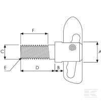 Zatrzask plandeki, M12 x 76 mm fi 19 mm | poltechparts.pl