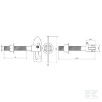 Zatrzask plandeki, M12 x 76 mm fi 19 mm | poltechparts.pl