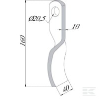 Nóż bijaka 40x160 mm Bruni | poltechparts.pl