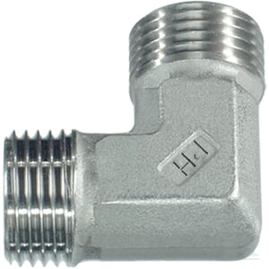 Złącze kolankowe 90° gwint zewnętrzny 1/4" BSP x gwint zewnętrzny 1/4" BSP ze stali nierdzewnej