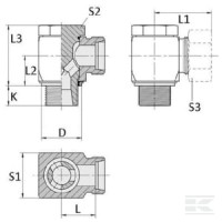 Złącze kolankowe Banjo M16x1.5 8S - M14x1… | poltechparts.pl