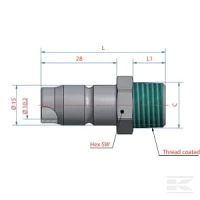 Króciec narzędziowy gwint zewnętrzny 1/2"… | poltechparts.pl