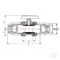 Zawór kulowy z PCW 2xPE 20mm | poltechparts.pl