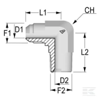 Złącze kątowe 90° MJ 9/16 - MNPT 1/8 | poltechparts.pl