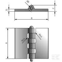 Zawias skrzyniowy do przyspawania, 50 x 6… | poltechparts.pl