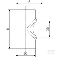 Trójnik 32x25x32 mm 90° Prevost | poltechparts.pl