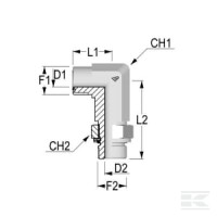 Złącze kątowe 90° ORFS 1" - M22 x 1.5 | poltechparts.pl